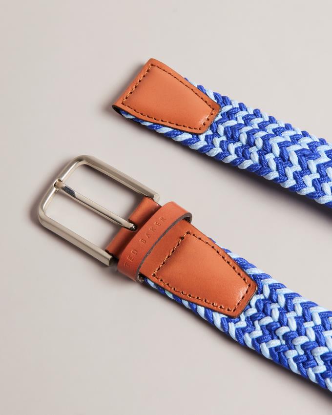 Ceinture Ted Baker Woven Elasticated Bleu Homme | UXI-82213923